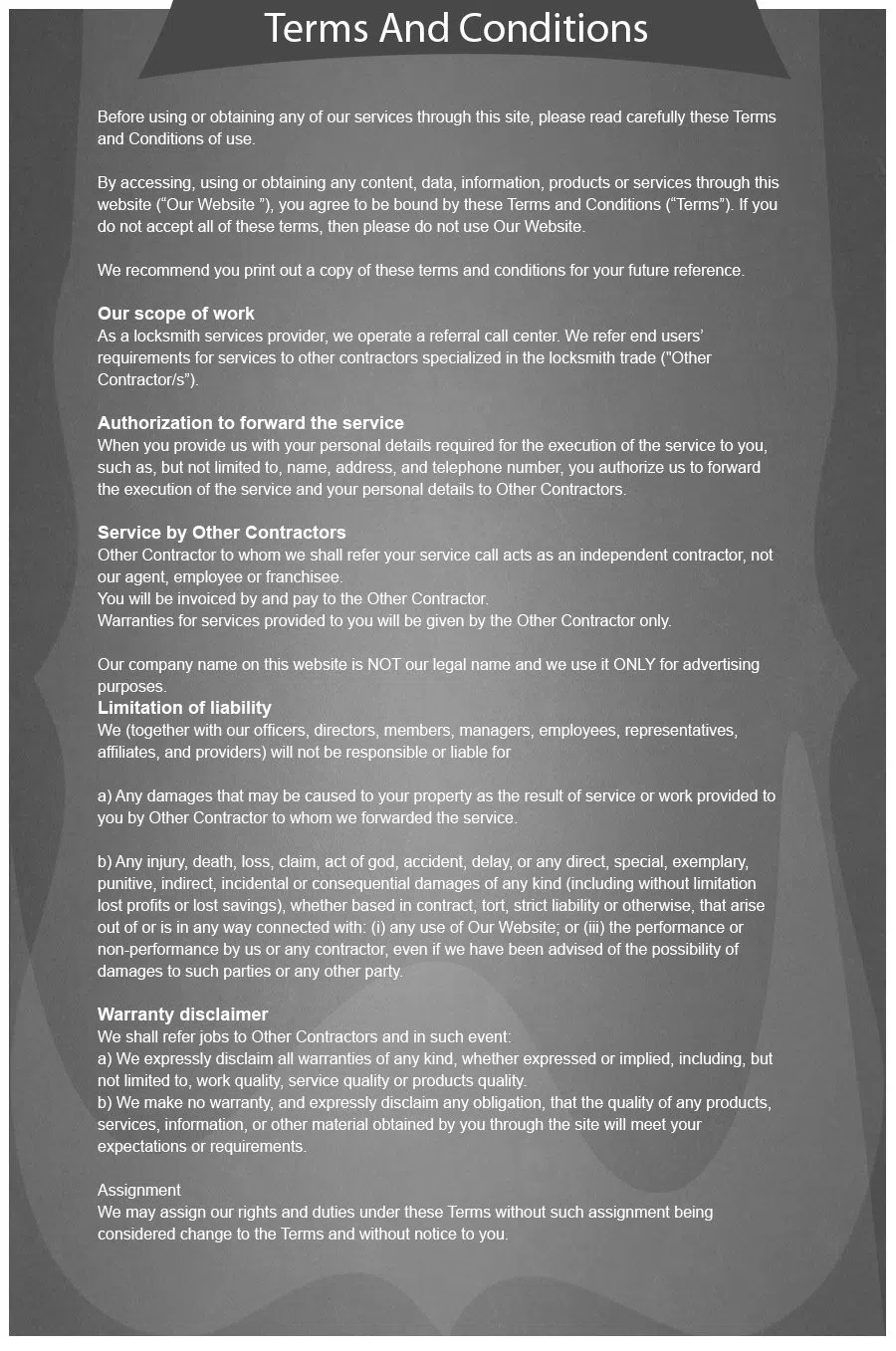 Cincinnati Community Locksmith, Cincinnati, OH 513-275-3485 - terms-and-condition-n-16